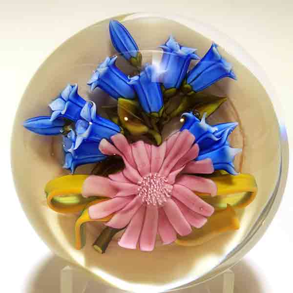 Pink Flower with Bluebells Paperweight - Image 3